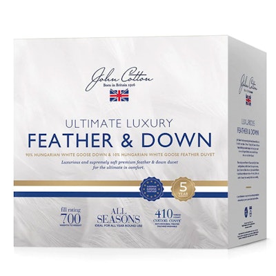 John Cotton Ultimate Luxury 90% White Goose Down & Feather Quilt Packaging