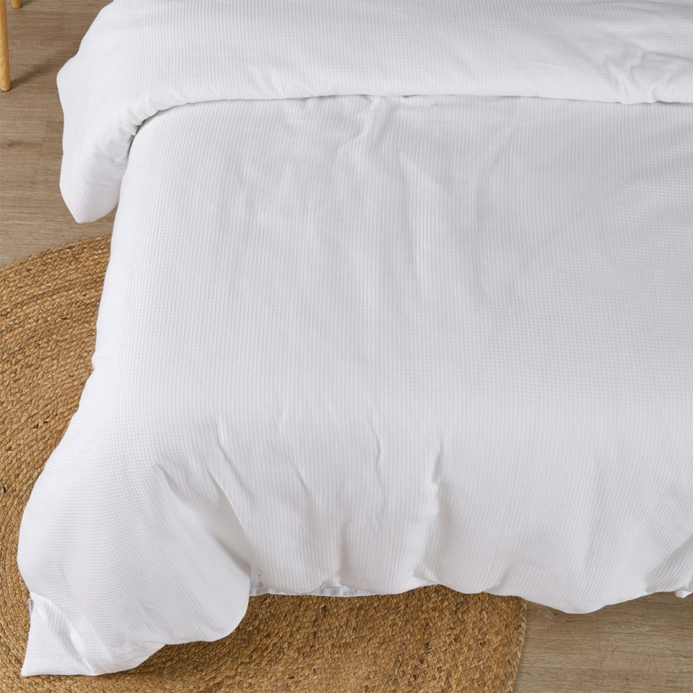 Dreamaker Justine Cotton Waffle Quilt Cover Set