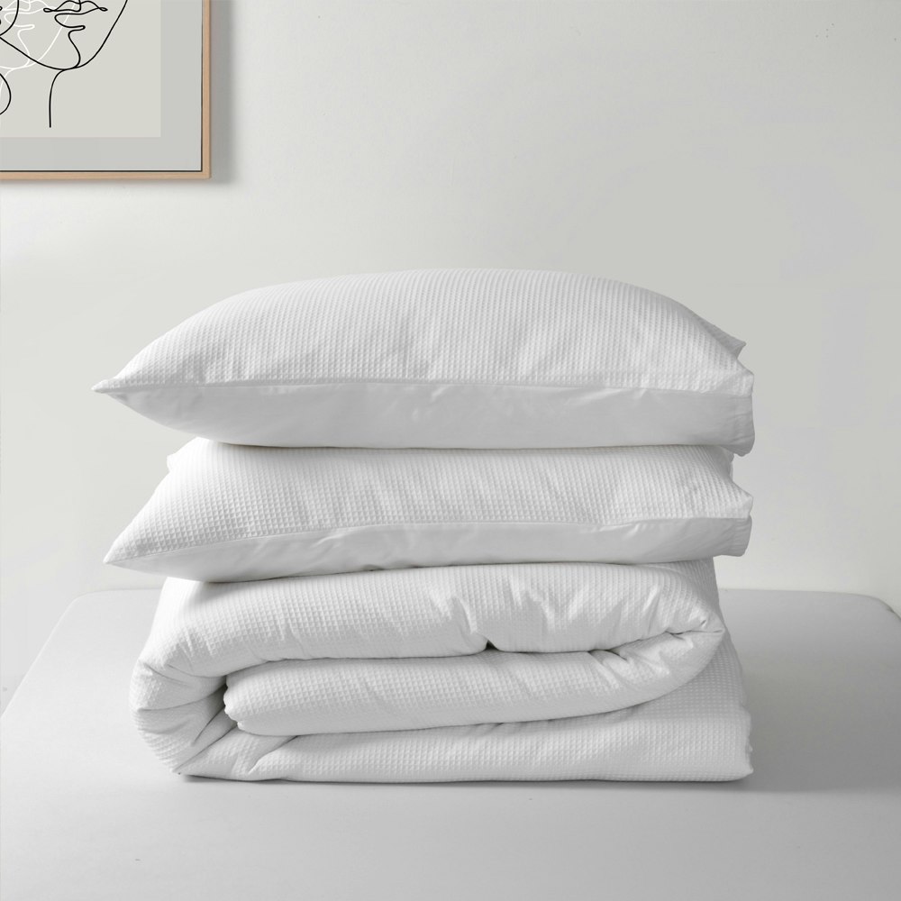 Dreamaker Justine Cotton Waffle Quilt Cover Set