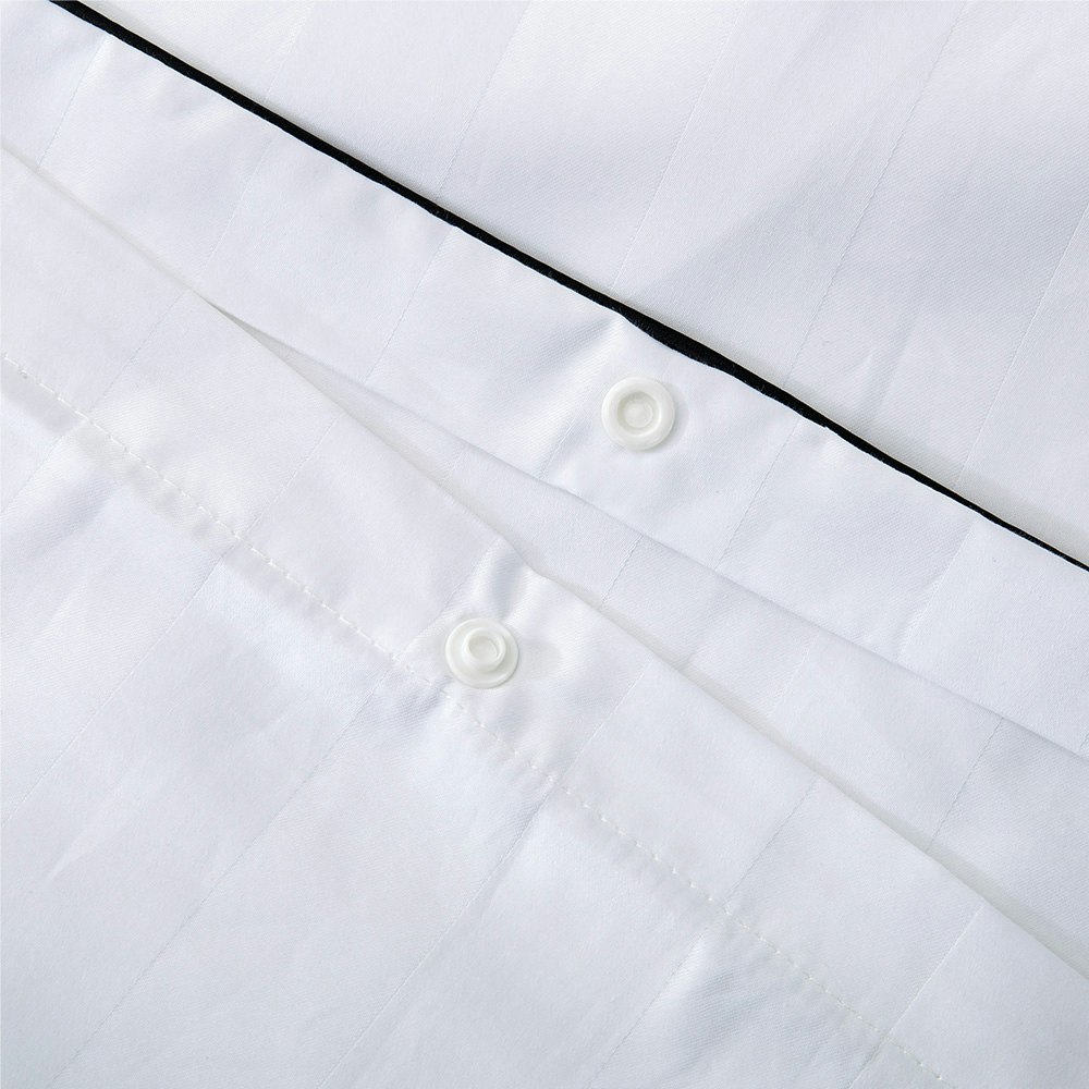 Dreamaker Kensington 600TC 100% Cotton Jacquard Stripe Quilt Cover Set White