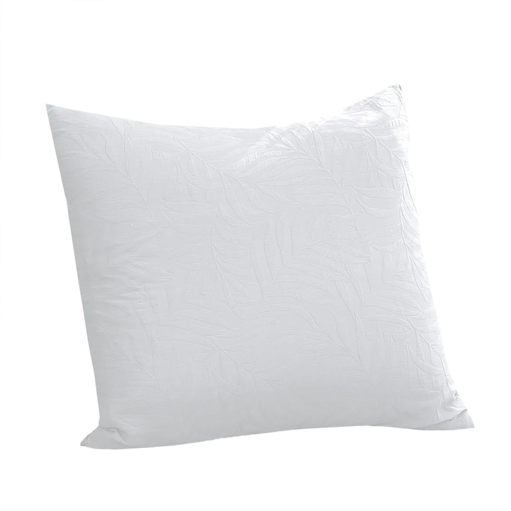 Dreamaker Leafy Jacquard 100% Cotton European Pillowcase White