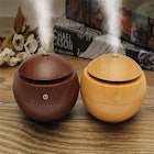 Sphere Aromatherapy Diffuser with Essential Oils Light and Dark Wood Grain