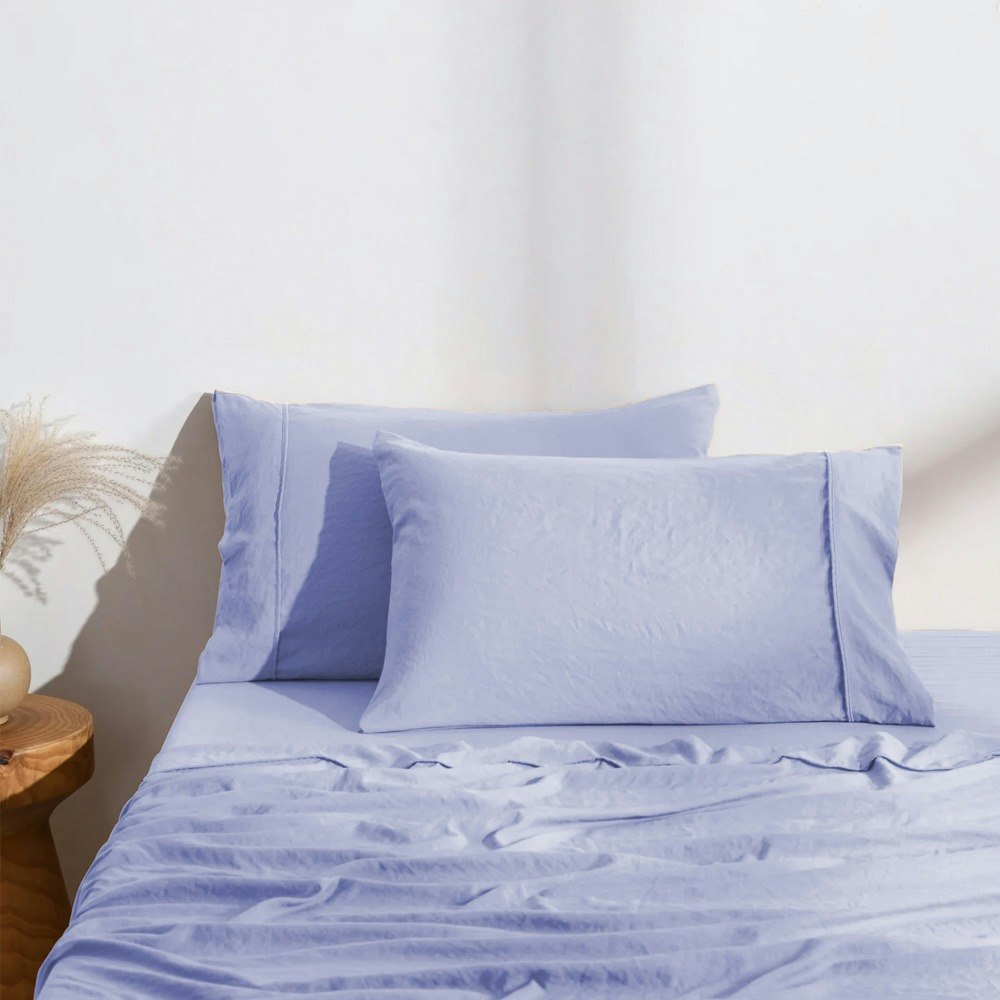 Dreamaker Superfine Washed Microfibre Standard Pillowcase Twin Pack Lilac