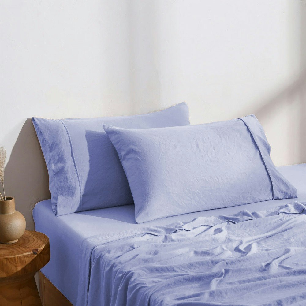 Dreamaker Superfine Washed Microfibre Standard Pillowcase Twin Pack Lilac