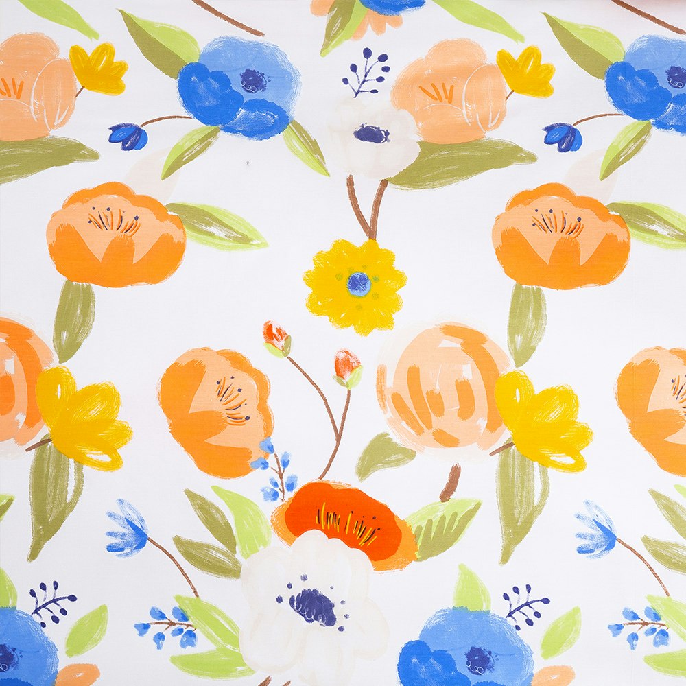 Dreamaker Cotton Printed Lily Orange Quilt Cover Set