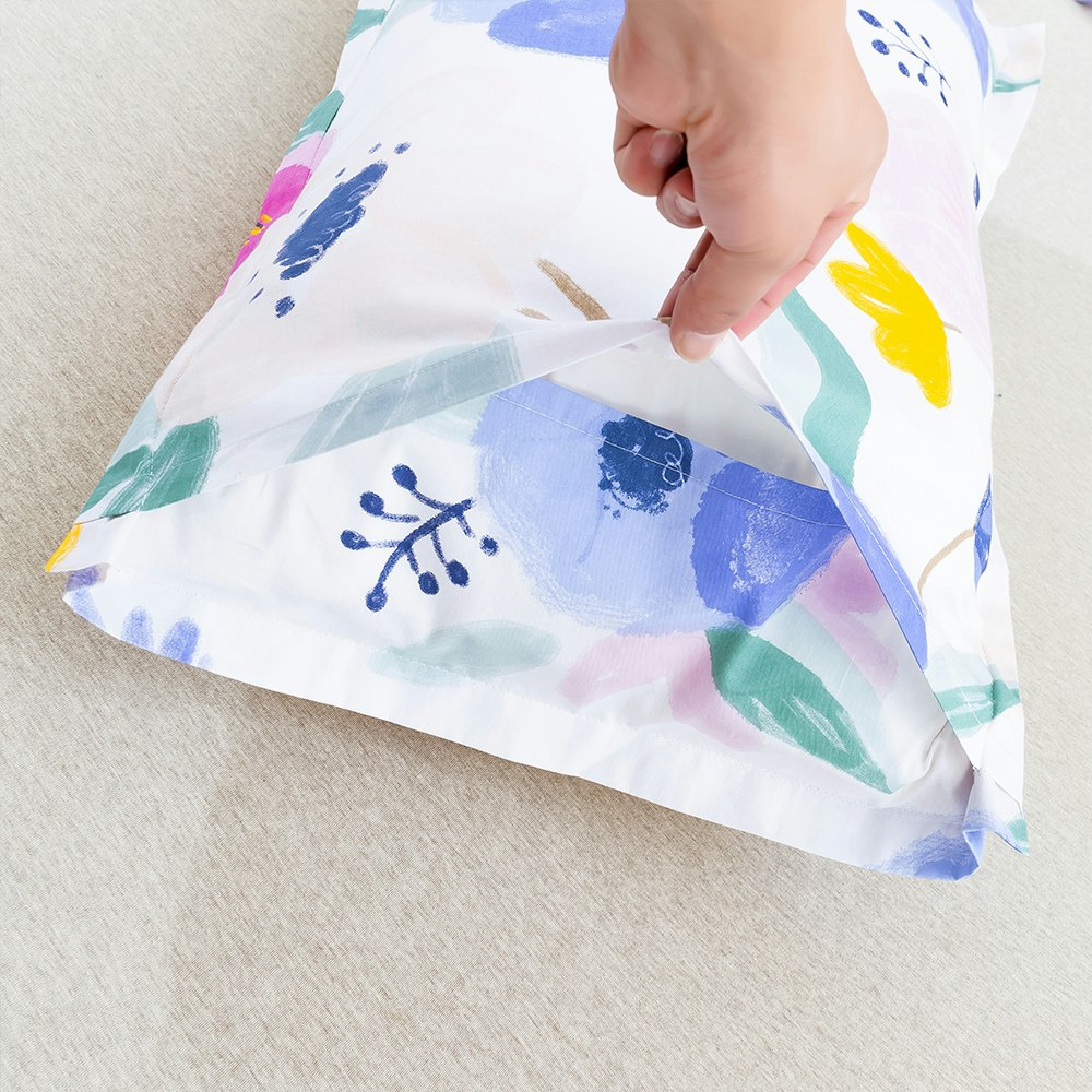 Dreamaker Cotton Printed Lily Purple Quilt Cover Set