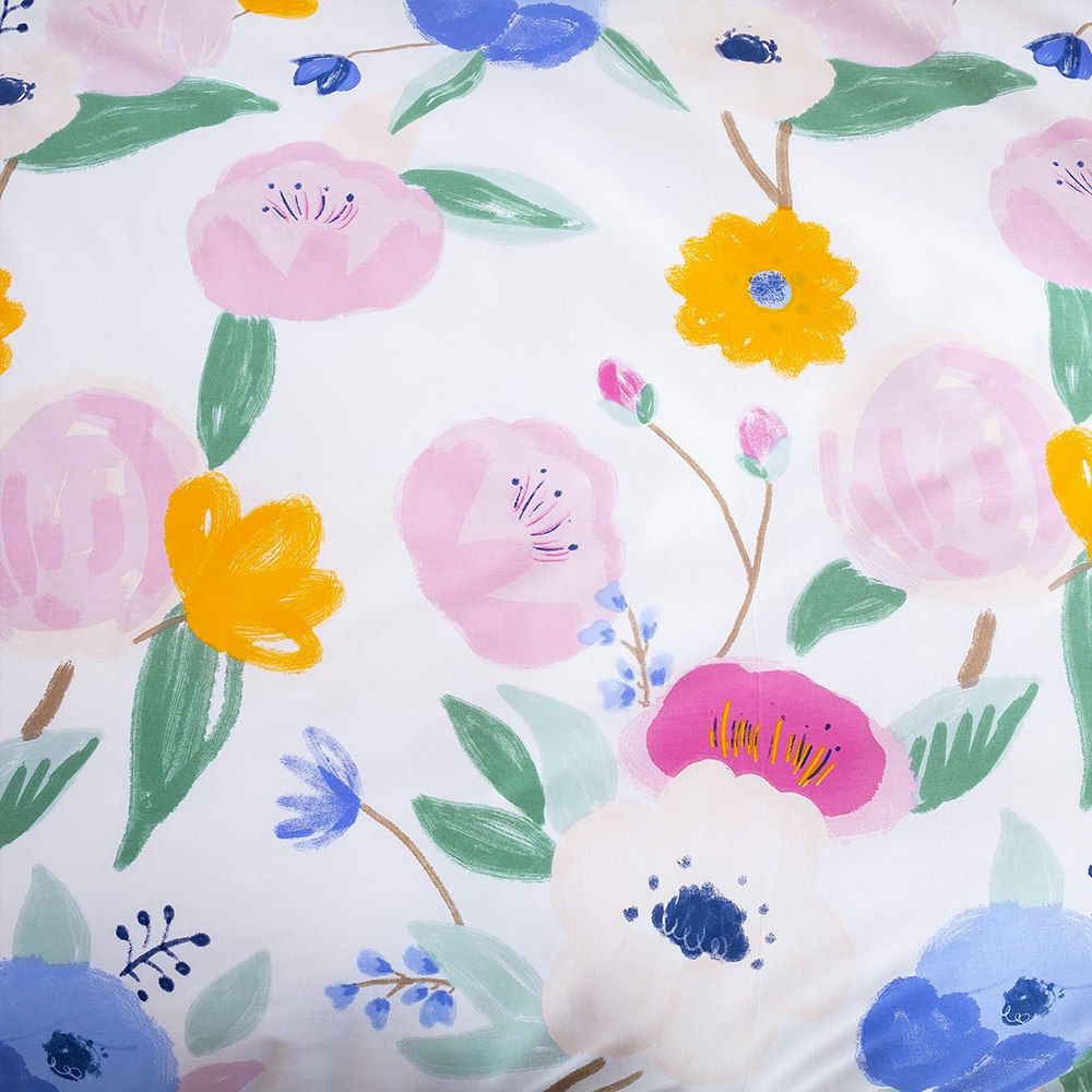 Dreamaker Cotton Printed Lily Purple Quilt Cover Set