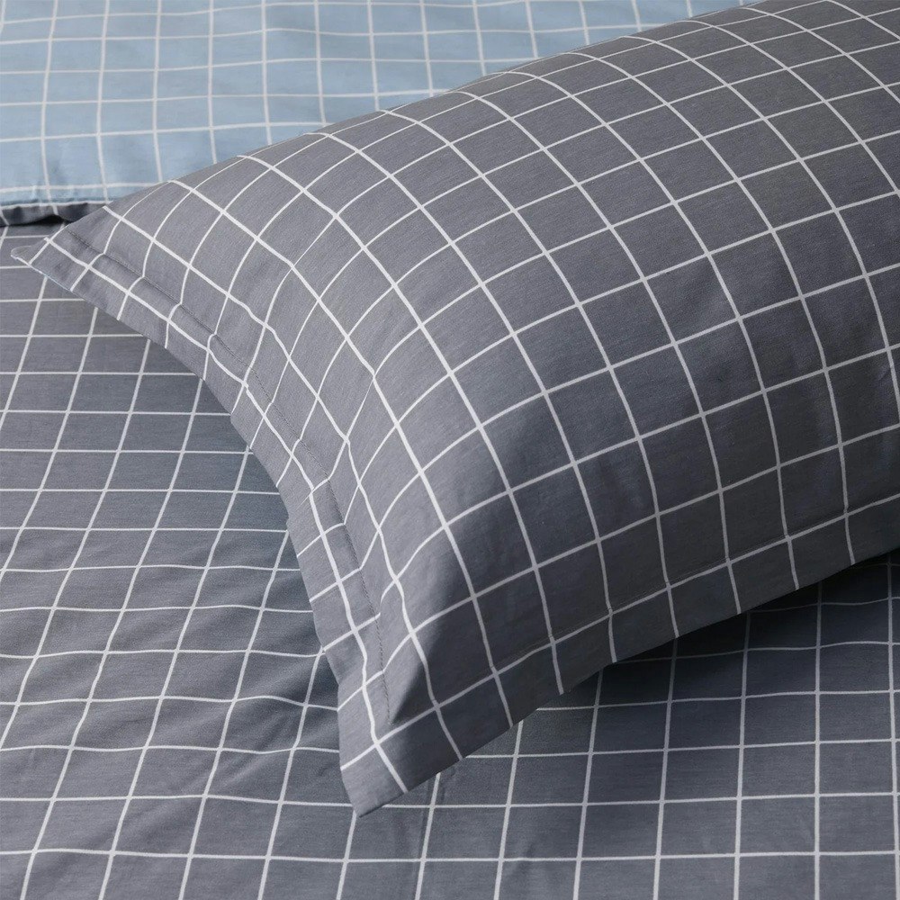 Dreamaker Luca 100% Cotton Reversible Quilt Cover Set Single Bed
