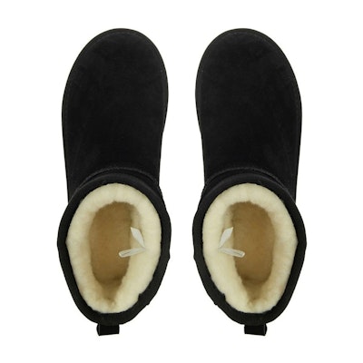 Uggaroo Black Lucie Mini Platform Slipper Boots Womens