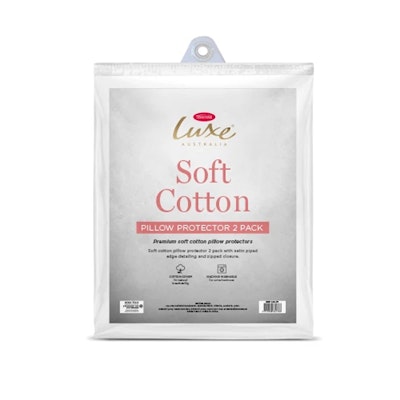 Tontine Luxe Soft Cotton Pillow Protector 2pk Package shot