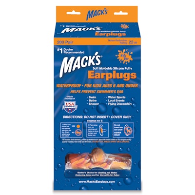 Mack's Mouldable Kids Size Silicone EarPlugs Bulk 200 Pairs