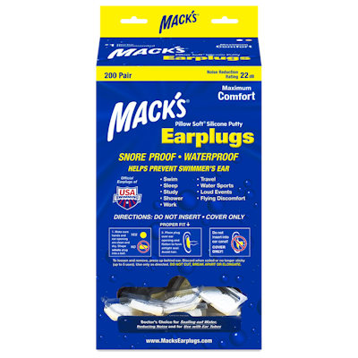 Mack's Moldable Pillow Soft Silicone EarPlugs Bulk 200 Pair Dispenser