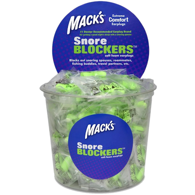 Mack's Tub of Snore Blockers Soft Foam Earplugs N