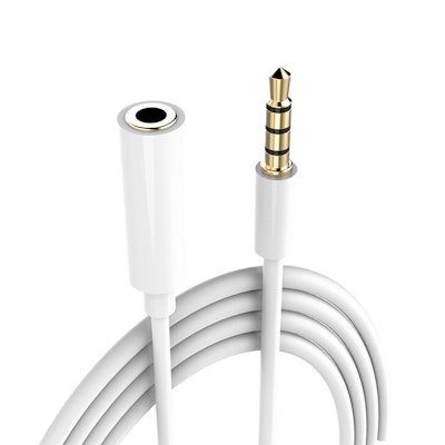 3.5mm Male to Female White Audio Extension Cable 1m