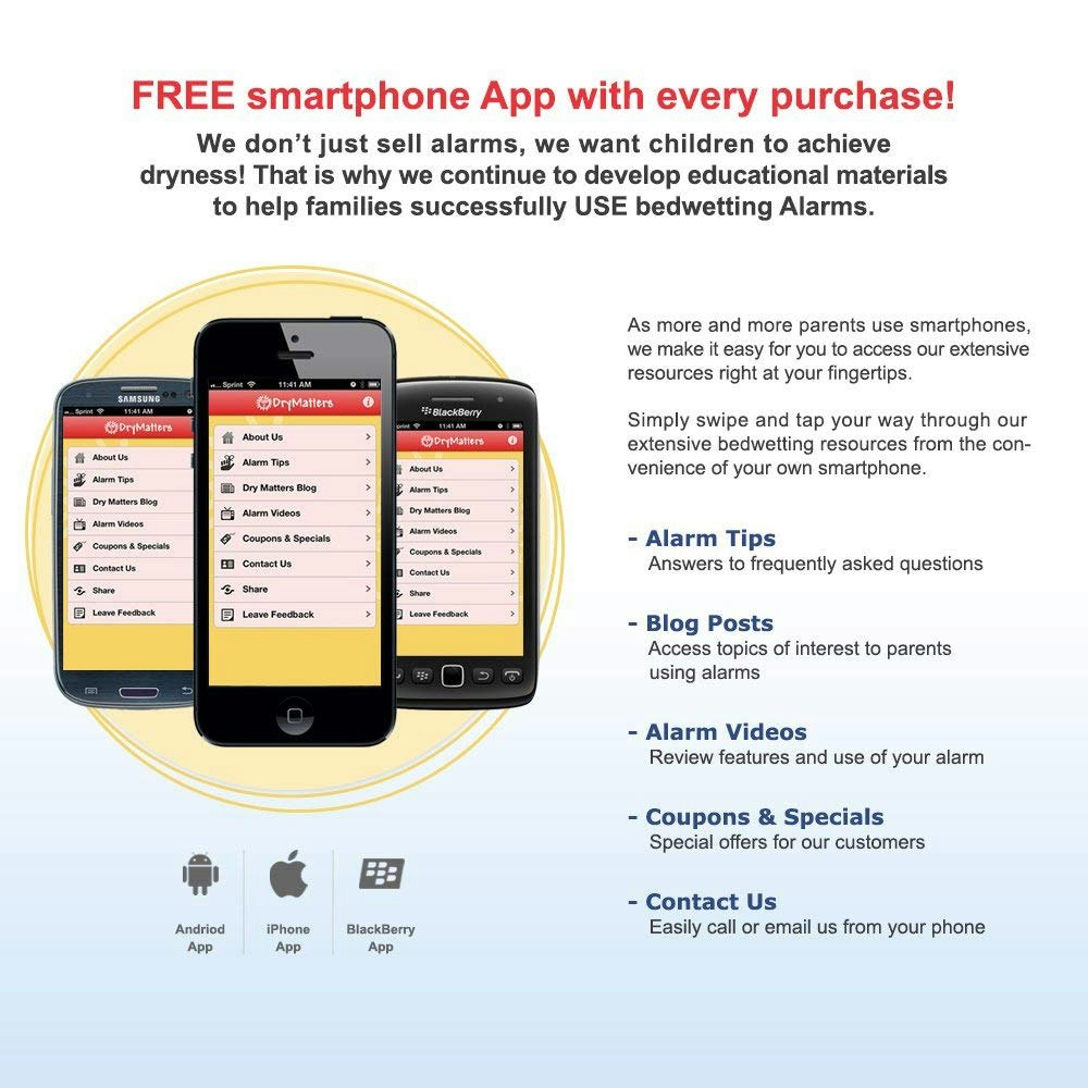 Malem Ultimate Selectable Bedwetting Alarm Free Phone App