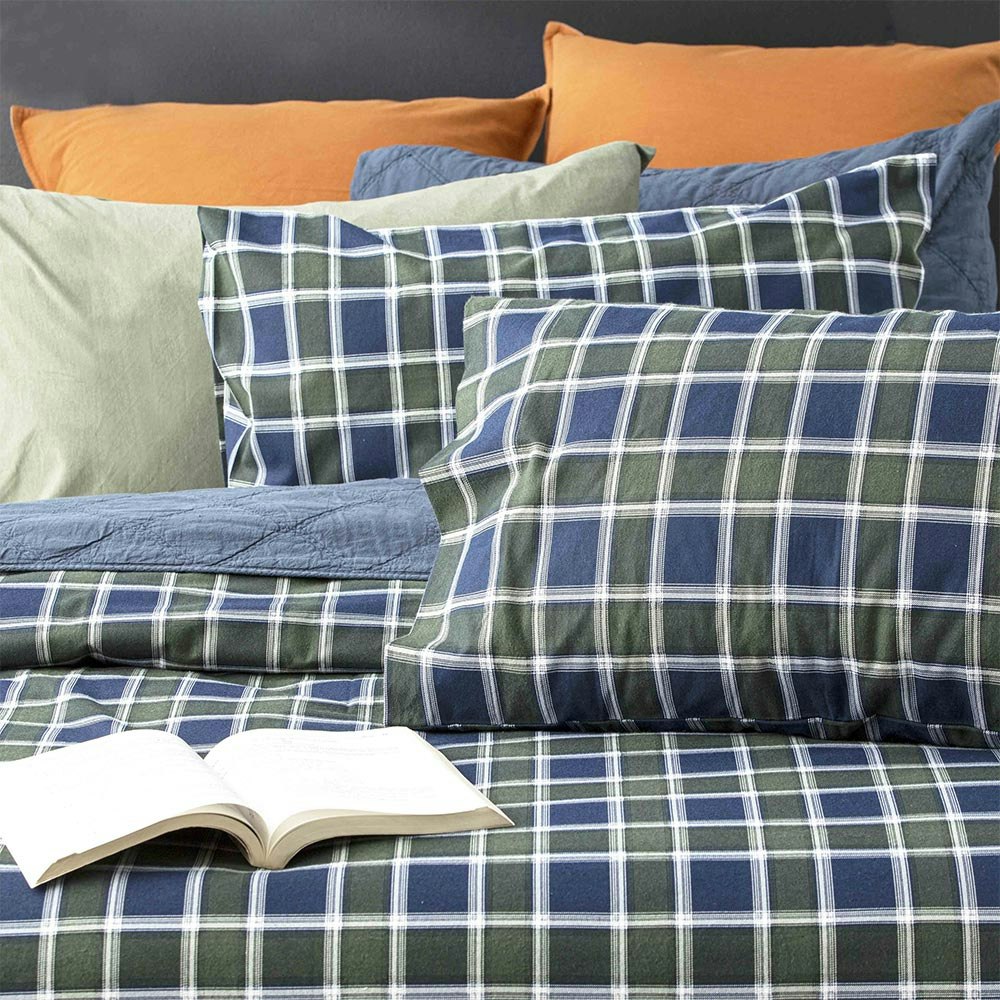 Park Avenue Malmo Egyptian Cotton Flannelette Quilt Cover Set Pillowcases