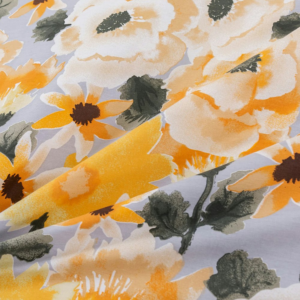 Dreamaker Marigold 100% Cotton Reversible Quilt Cover Set
