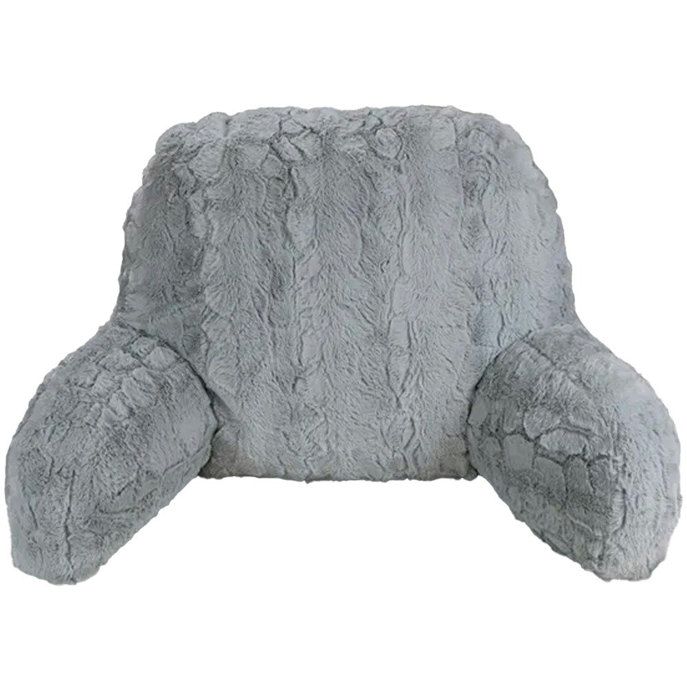 Easyrest Sitting Bed Faux Fur Backrest Pillow Microchip Grey