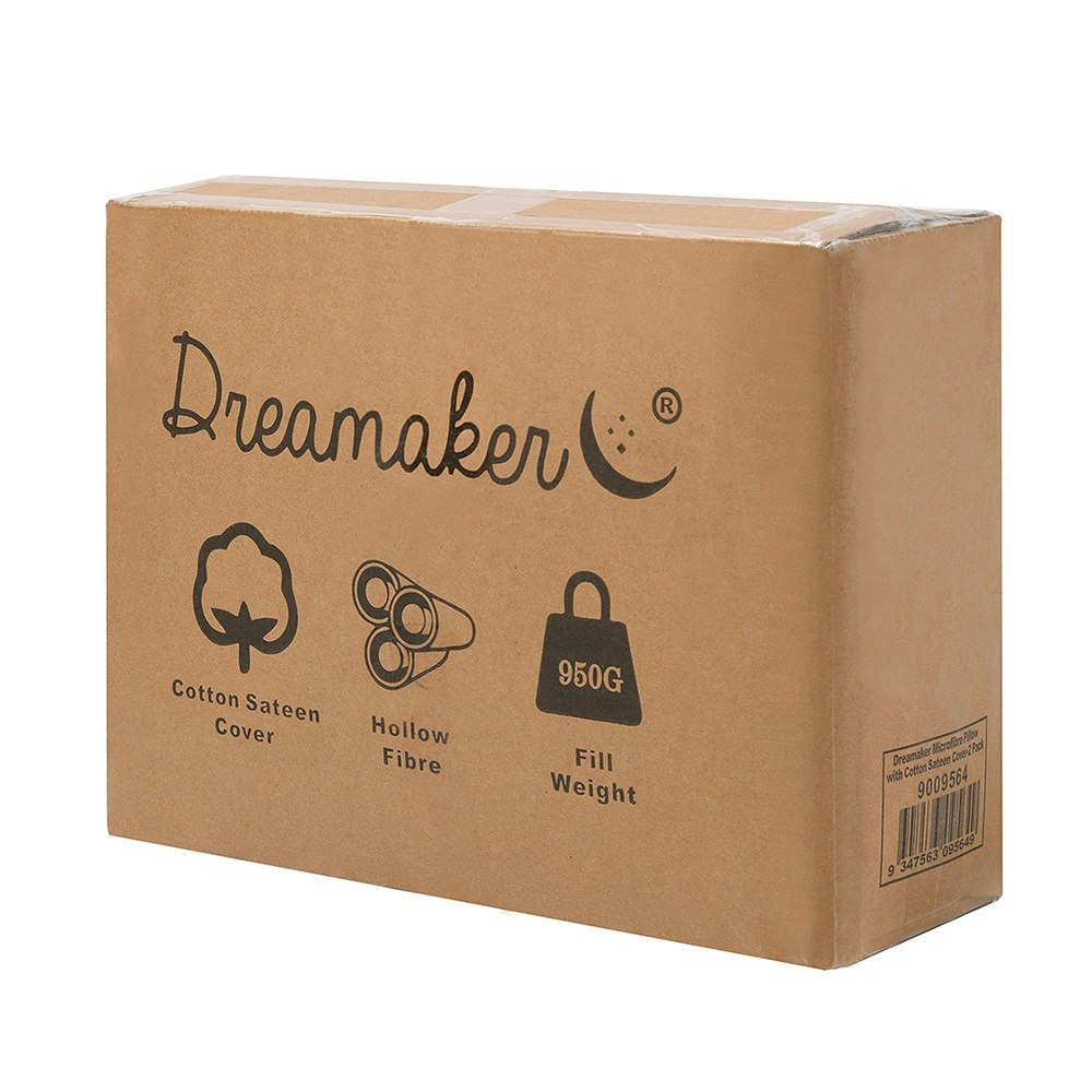 Dreamaker Microfibre Pillow Standard Twin Pack