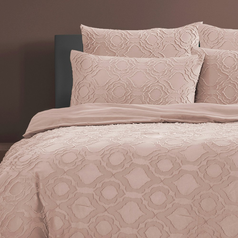 Ardor Boudoir Millicent 5PCE Comforter Set Peach