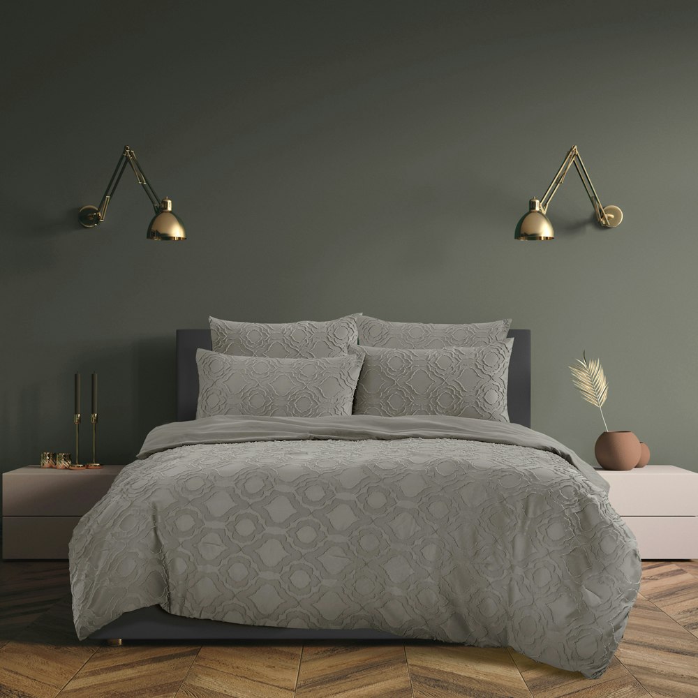 Ardor Boudoir Millicent 5PCE Comforter Set Storm Grey