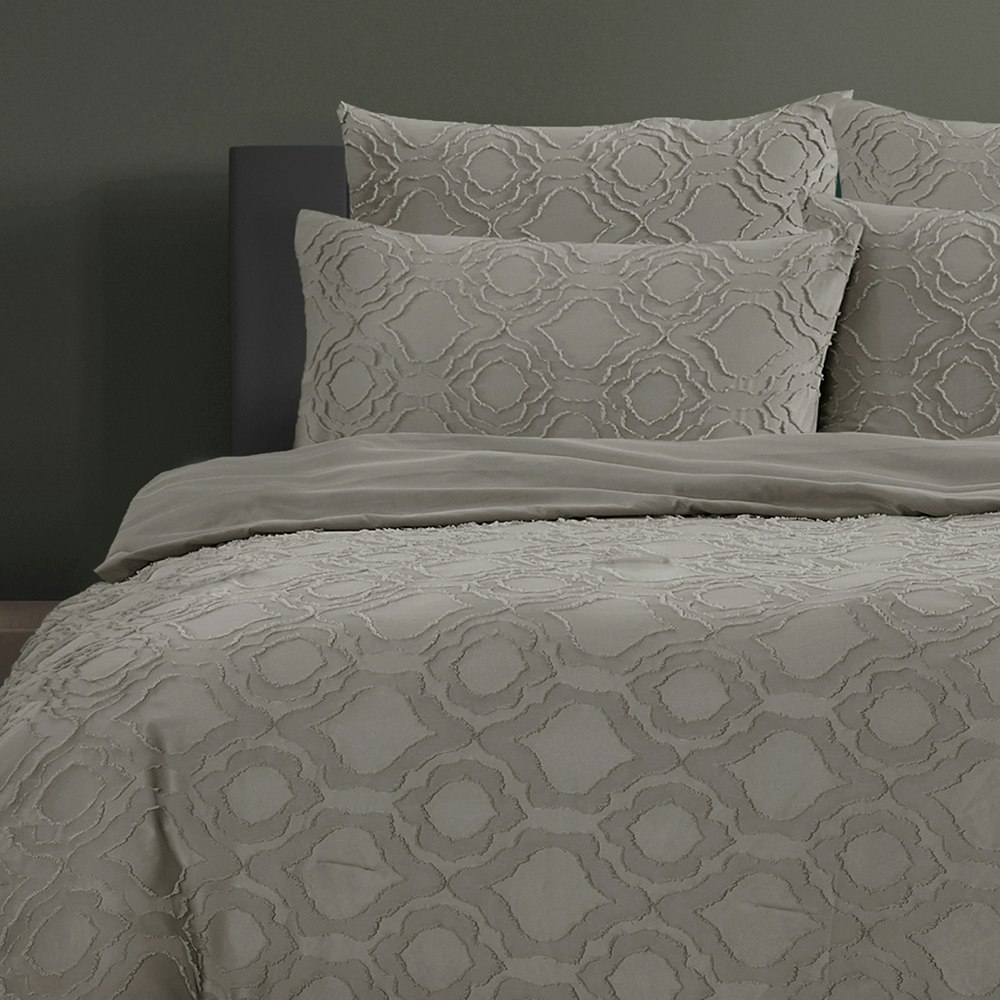 Ardor Boudoir Millicent 5PCE Comforter Set Storm Grey