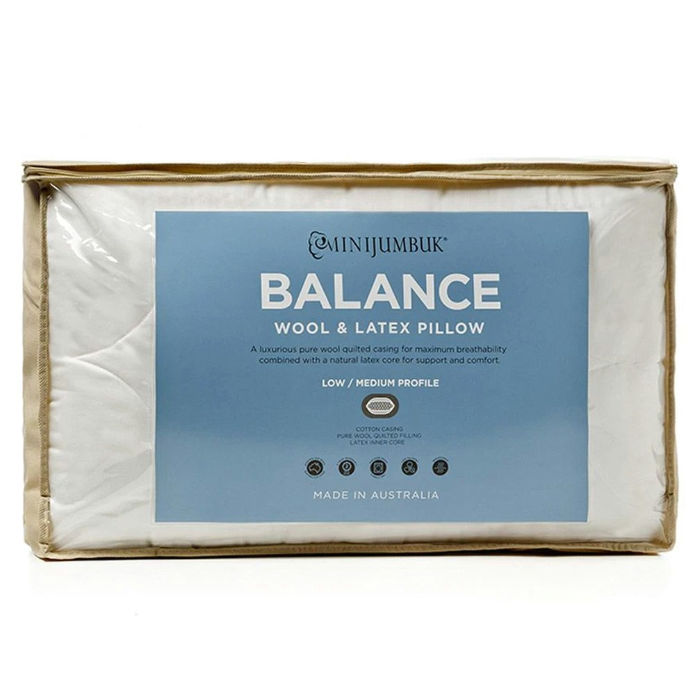 MiniJumbuk Balance Wool & Latex Pillow Packaging