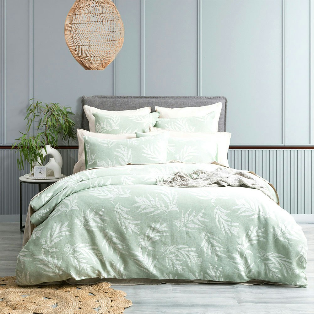 Renee Taylor Native Cotton Jacquard Quilt Cover Set French Juniper