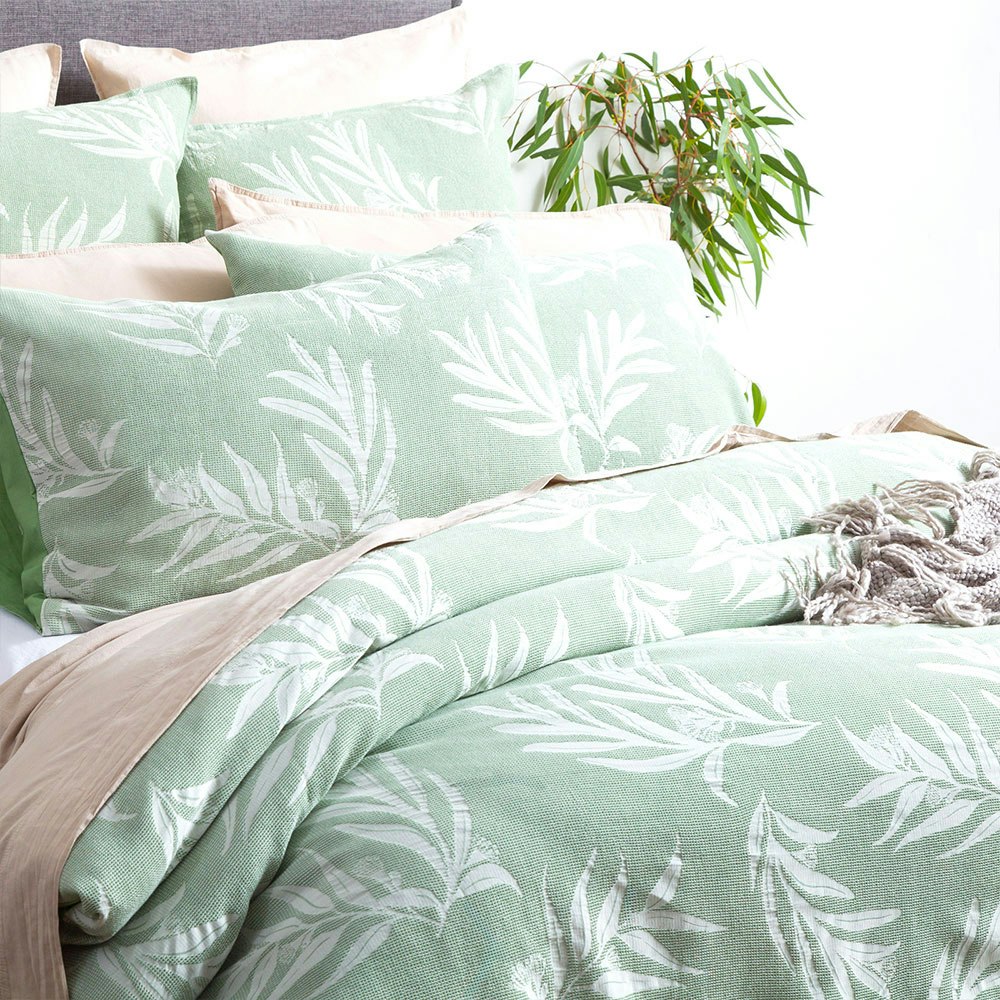 Renee Taylor Native Cotton Jacquard Quilt Cover Set French Juniper 2