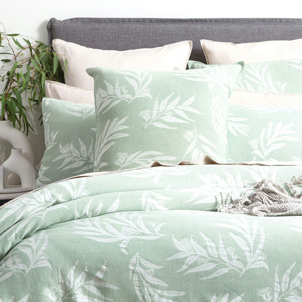 Renee Taylor Native Cotton Jacquard Quilt Cover Set French Juniper 4