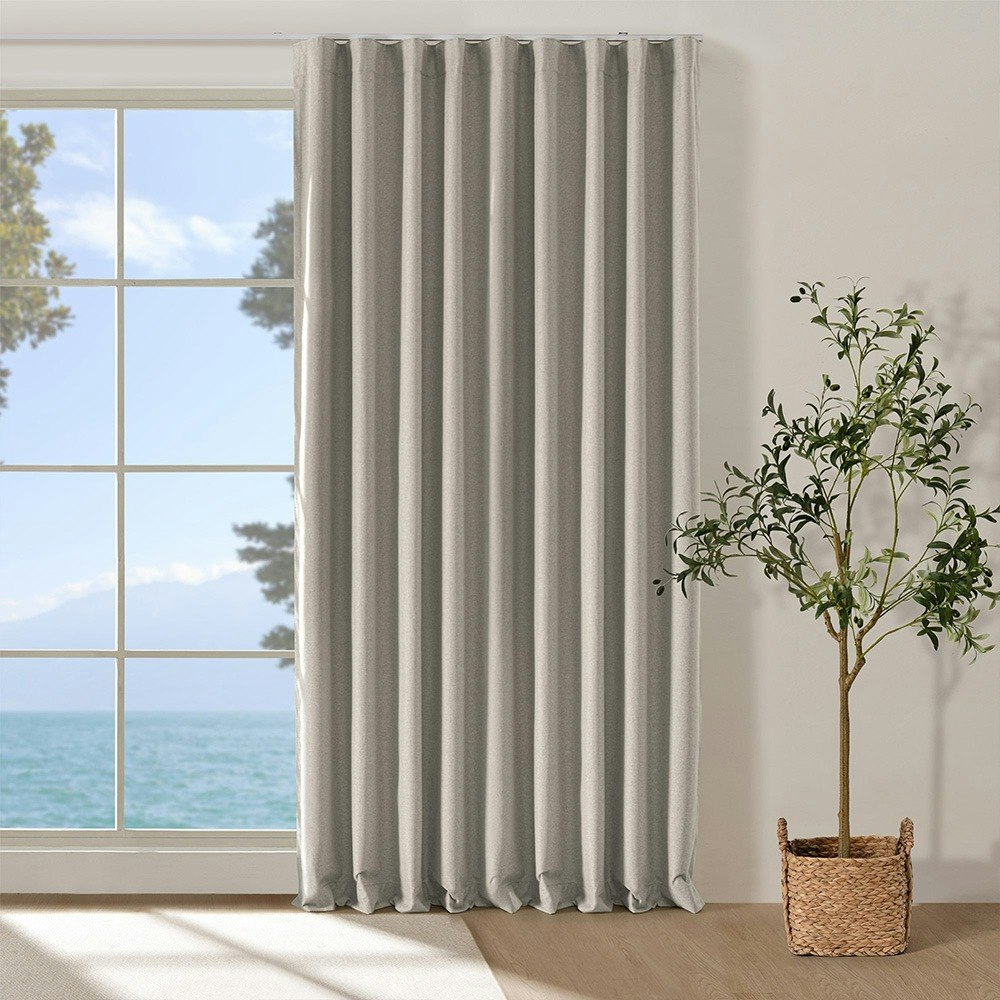 Cadence and Co. Bennett Faux Linen S-Fold Curtain Natural