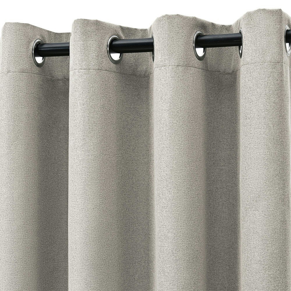 Cadence & Co. Bennett Faux Linen Eyelet Curtain Twin Pack Natural 2