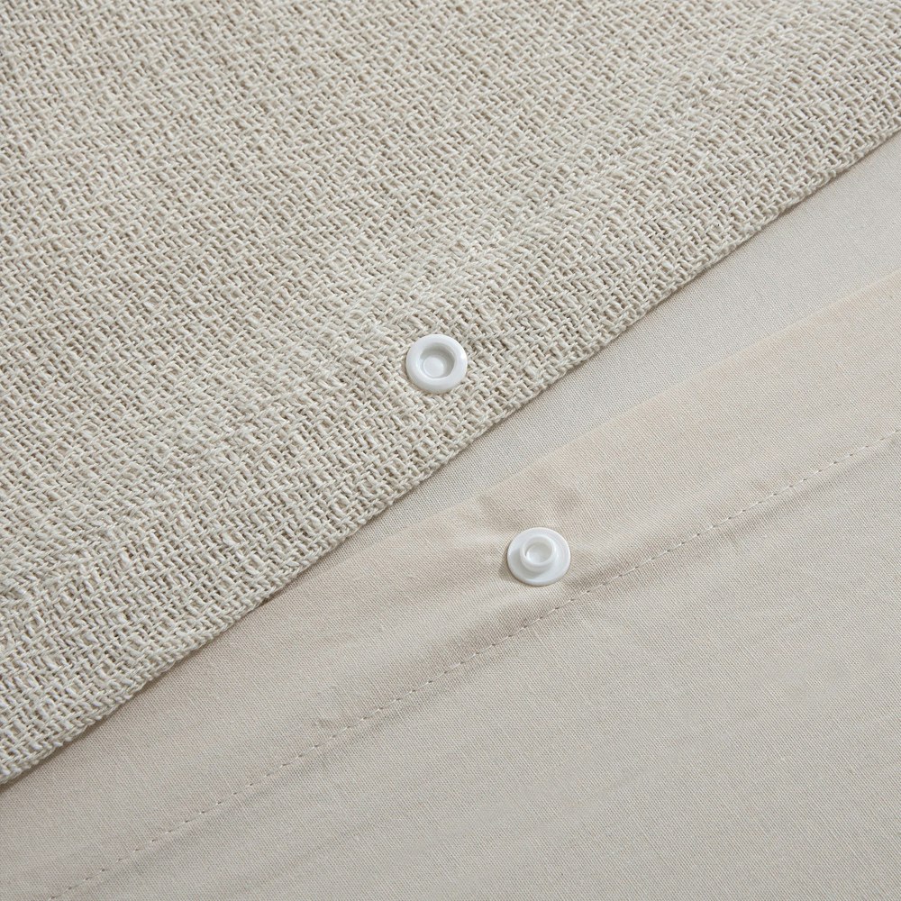 Dreamaker Herringbone 100% Cotton Quilt Cover Set Natural Cream