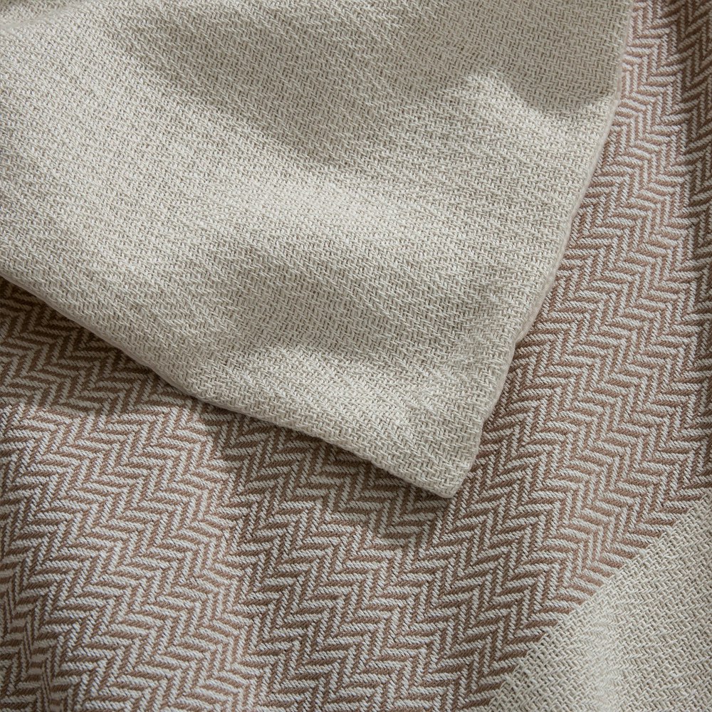Dreamaker Herringbone 100% Cotton Quilt Cover Set Natural Cream