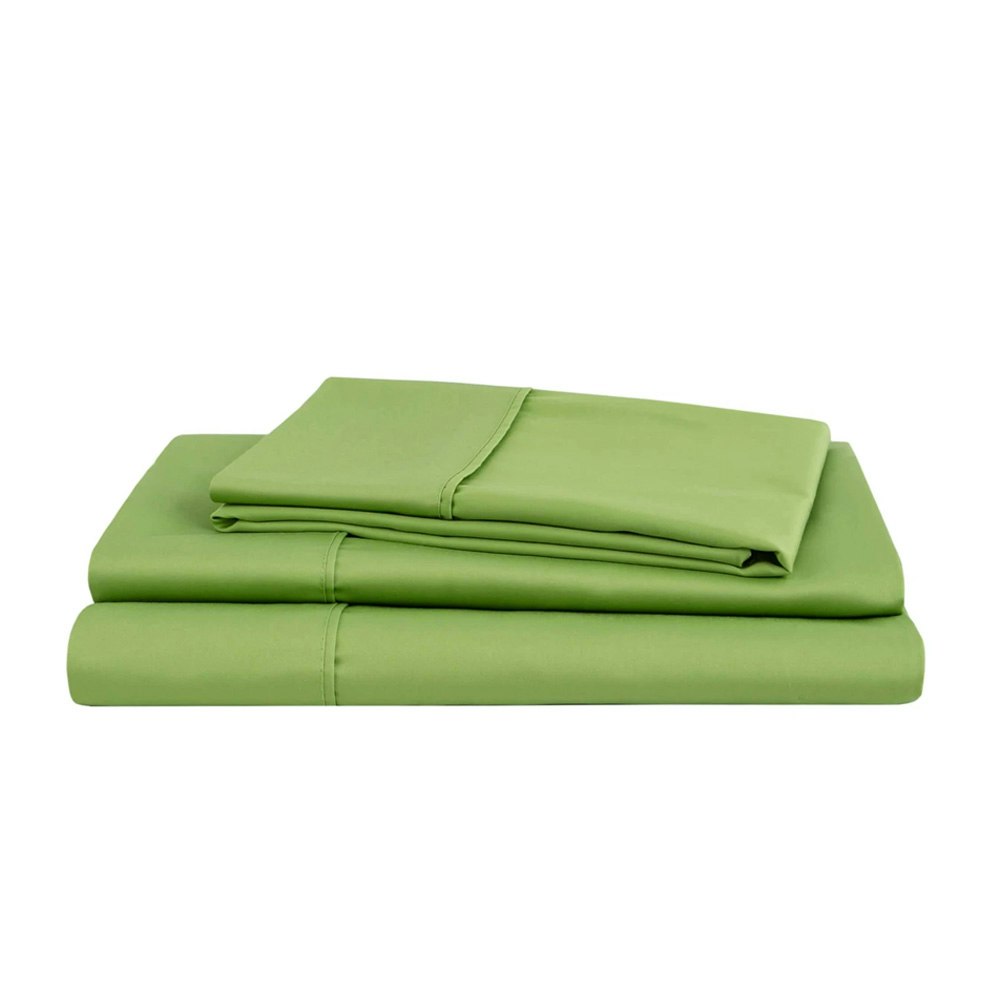 Natural Home Organic Cotton Sheet Set Green Folded