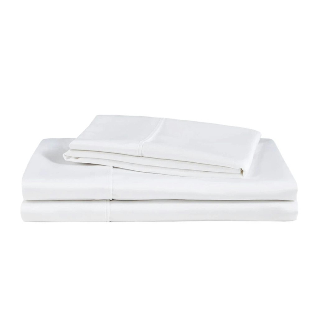 Natural Home Organic Cotton Sheet Set White Folded