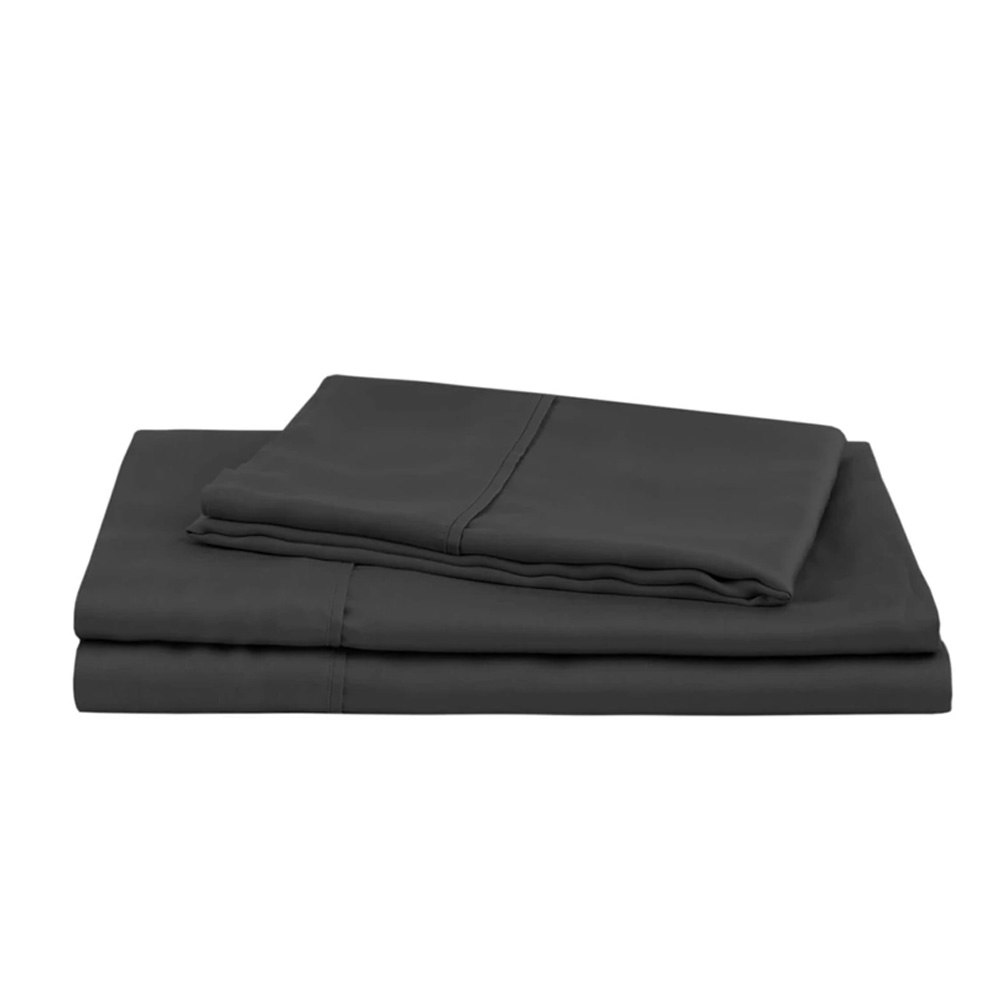 Natural Home Luxurious Tencel Sheet Set Charcoal Folded