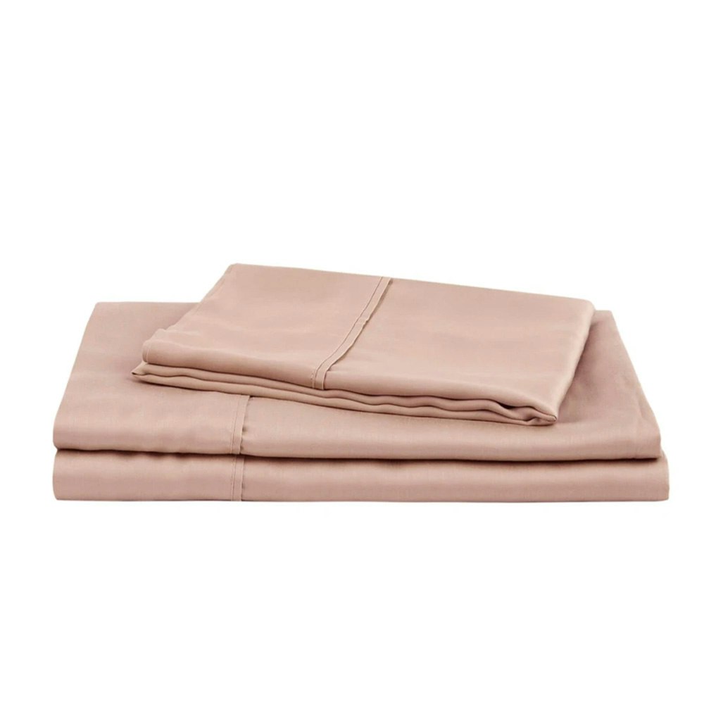 Natural Home Luxurious Tencel Sheet Set Hazelnut Folded