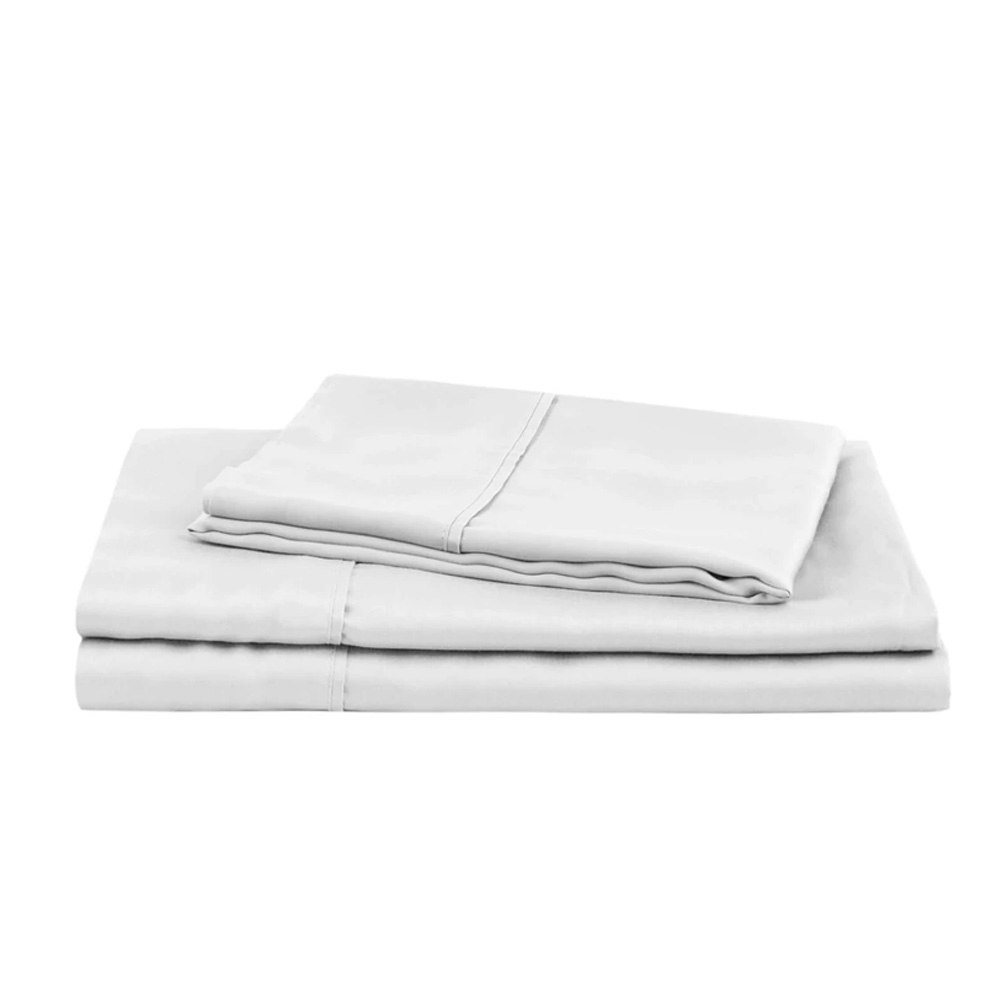 Natural Home Luxurious Tencel Sheet Set White Folded