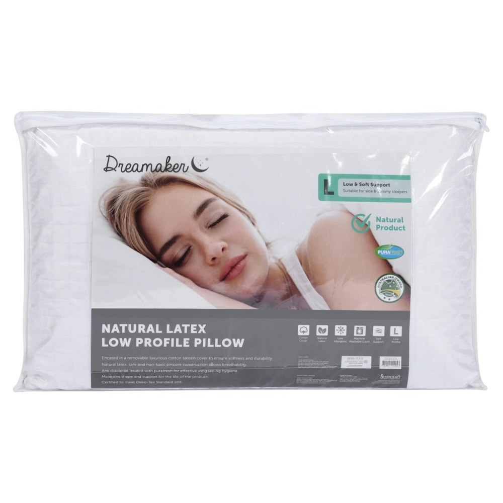 Dreamaker Natural Latex Low Profile Pillow