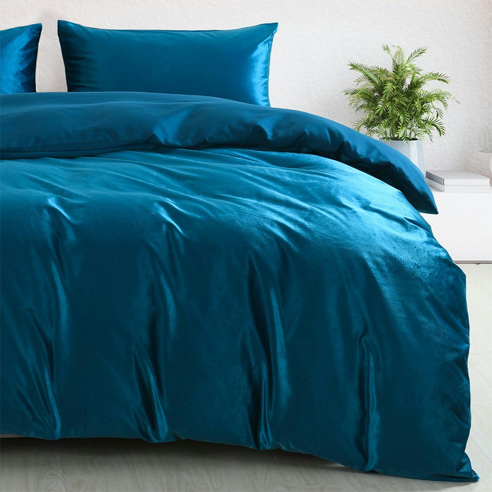 Royal Comfort Velvet Quilt Cover Set Navy 3