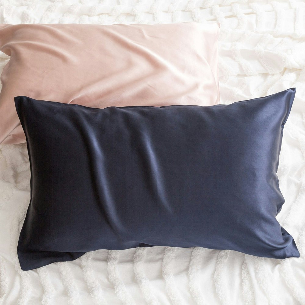 Renee Taylor 100% Mulberry Silk Pillowcase Navy