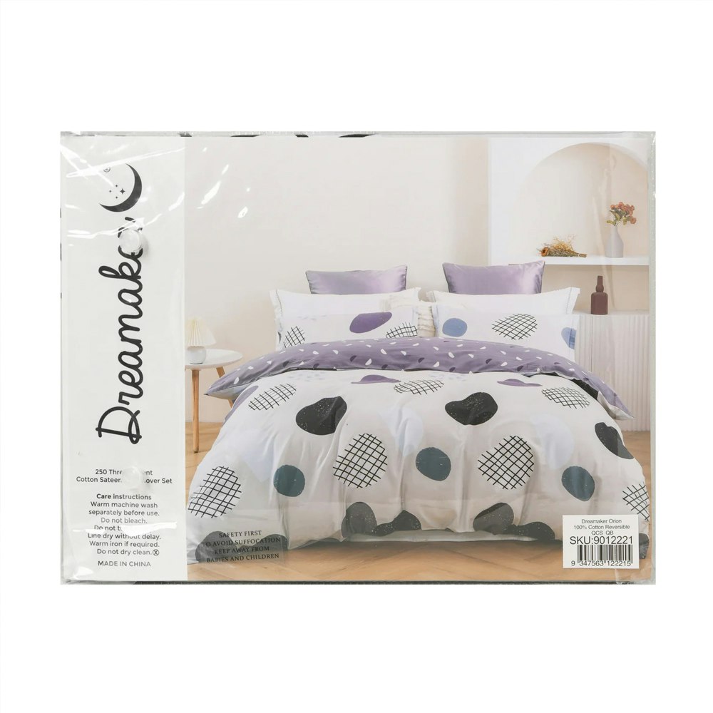 Dreamaker Orion 100% Cotton Reversible Quilt Cover Set