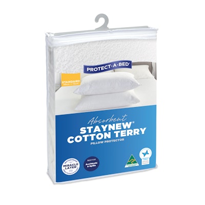 Protect-A-Bed Absorbent Cotton Terry Staynew Waterproof Pillow Protector