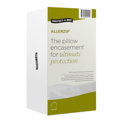 Protect-A-Bed Allerzip Smooth Anti-Allergy Fully Encased Waterproof Pillow Protector