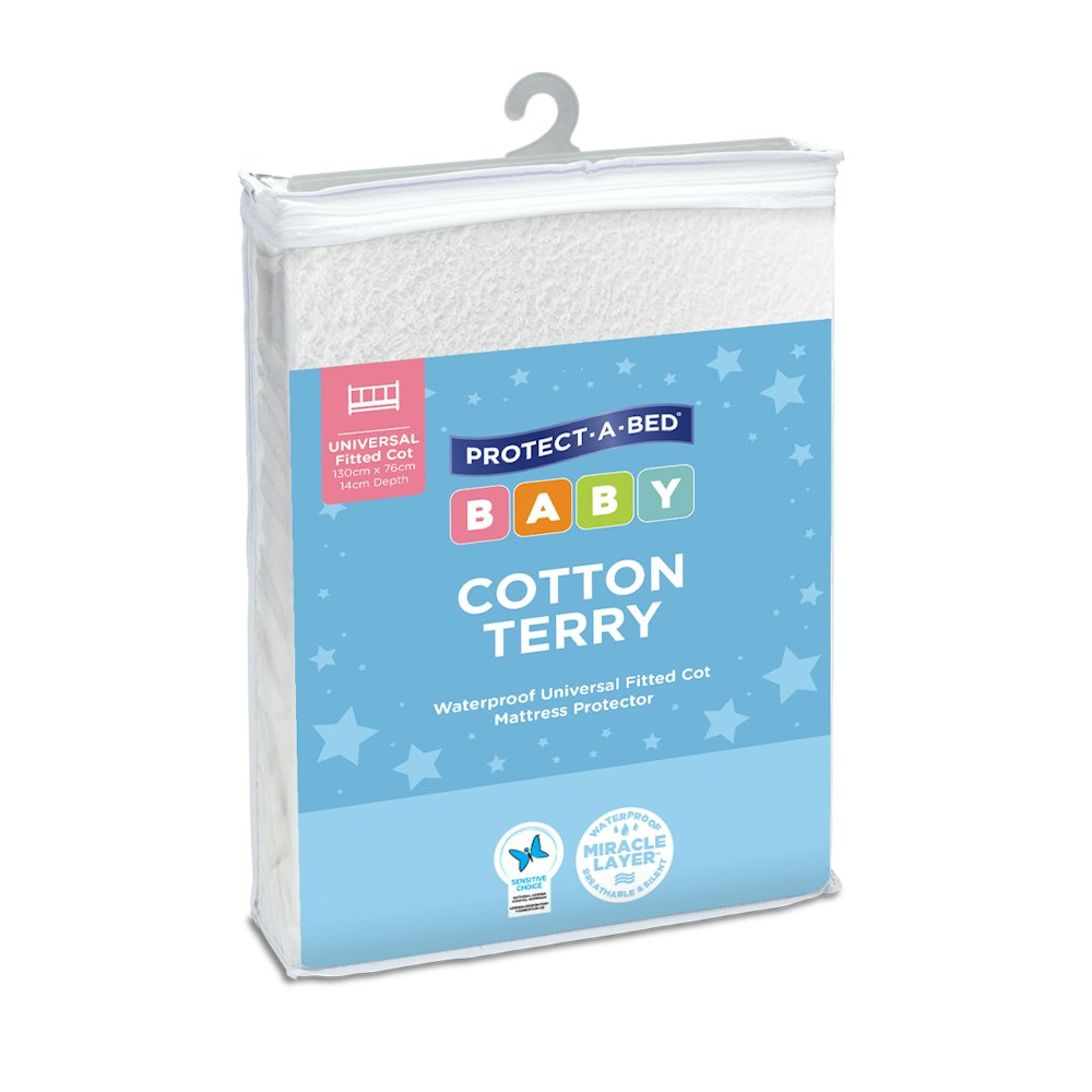 Protect A Bed Cotton Terry Fitted Cot Mattress Protector Universal