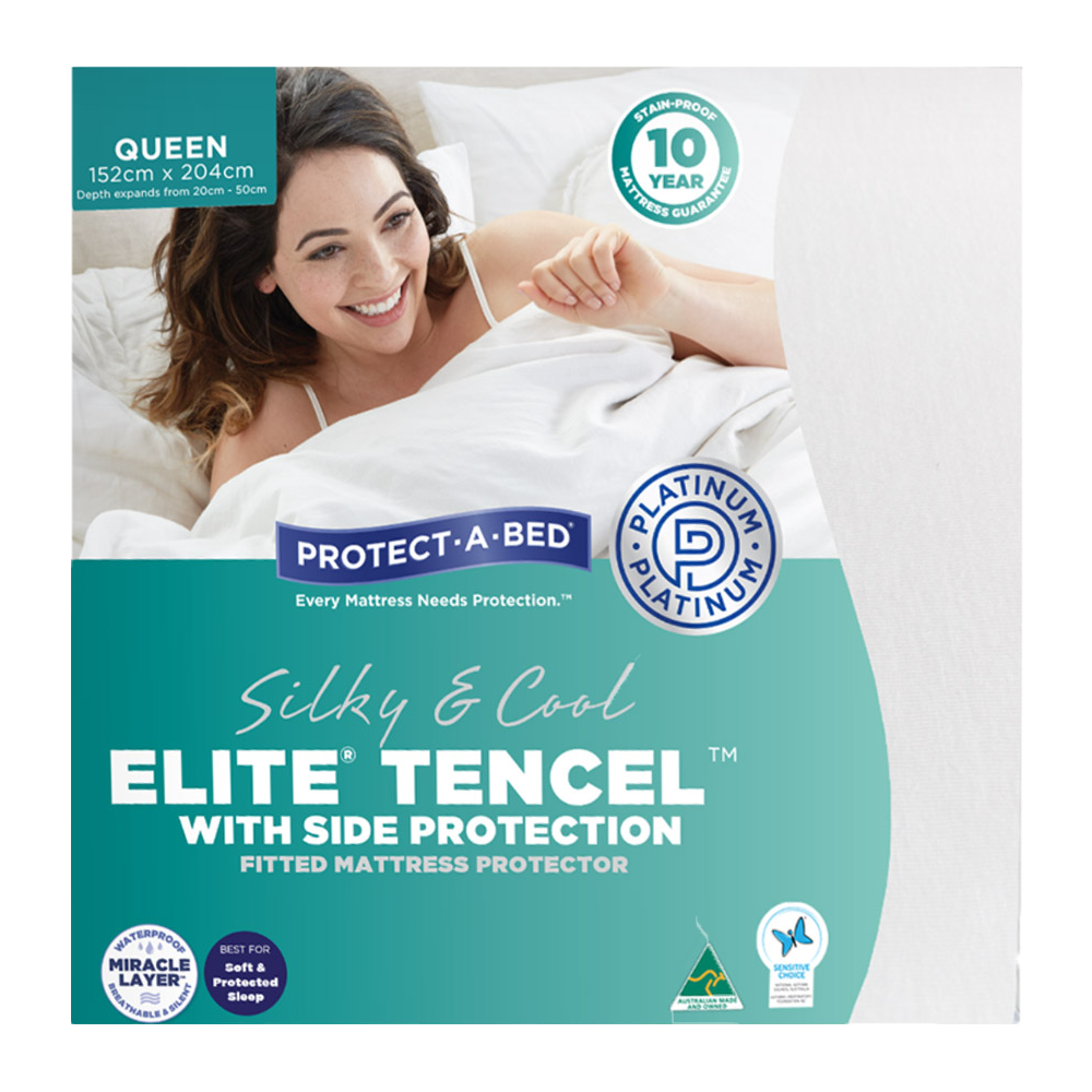 Protect-A-Bed Tencel Signature Jacquard Fitted Waterproof Mattress ...