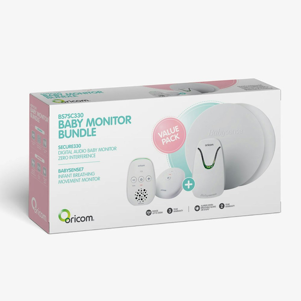 Oricom Babysense7 and Secure330 Baby Monitor Value Pack Packaging
