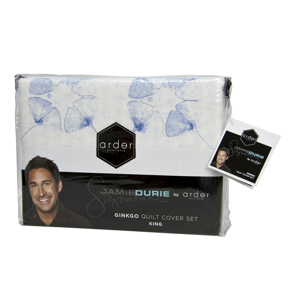 Jamie Durie by Ardor 100% Cotton Ginkgo Quilt Cover Set Packaging