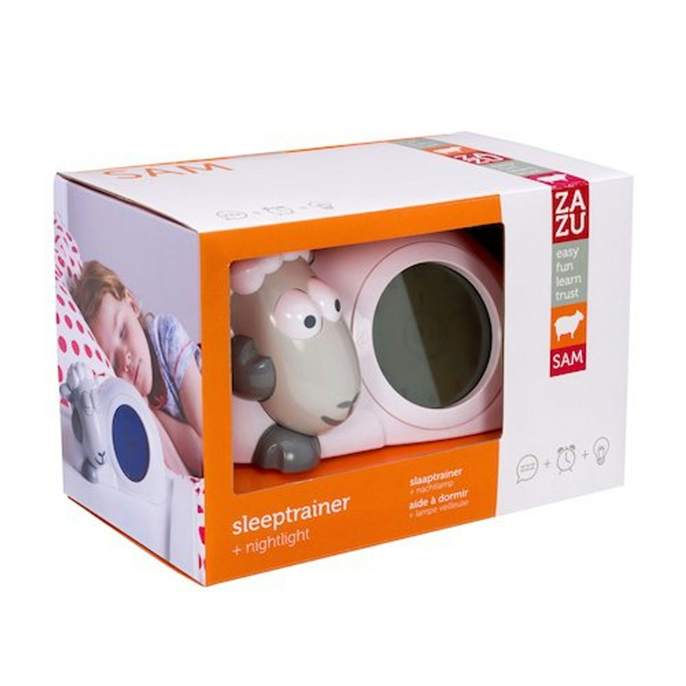 ZAZU Sam the Lamb Sleeptrainer Clock With Nightlight Packaging